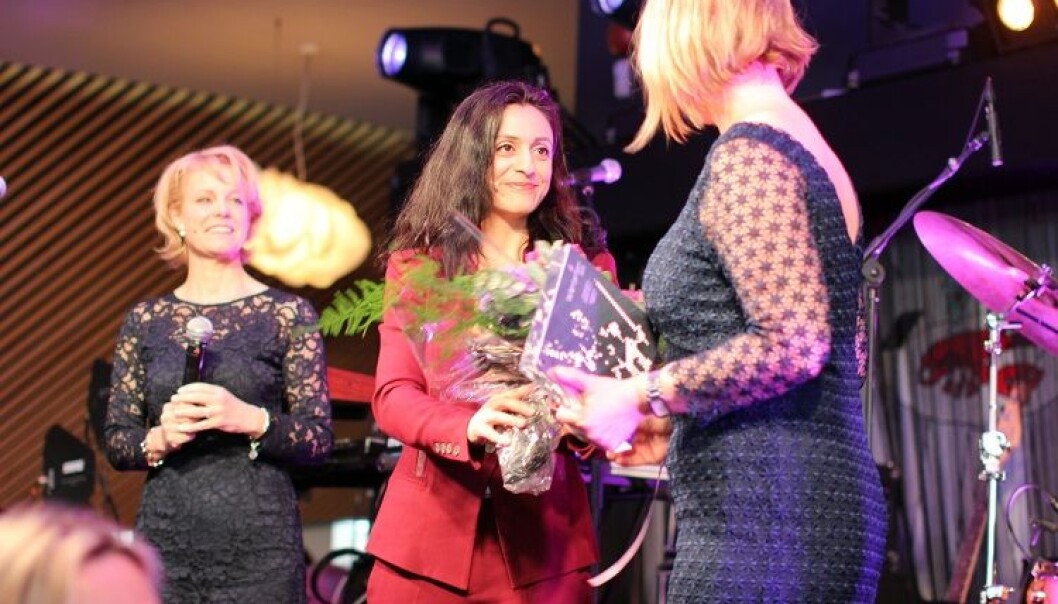 Det var leder av Justiskomiteen, Hadia Tajik, som fikk æren av å dele ut talentprisen. Foto: Thea N. Dahl Det var leder av Justiskomiteen, Hadia Tajik, som fikk æren av å dele ut talentprisen. Foto: Thea N. Dahl