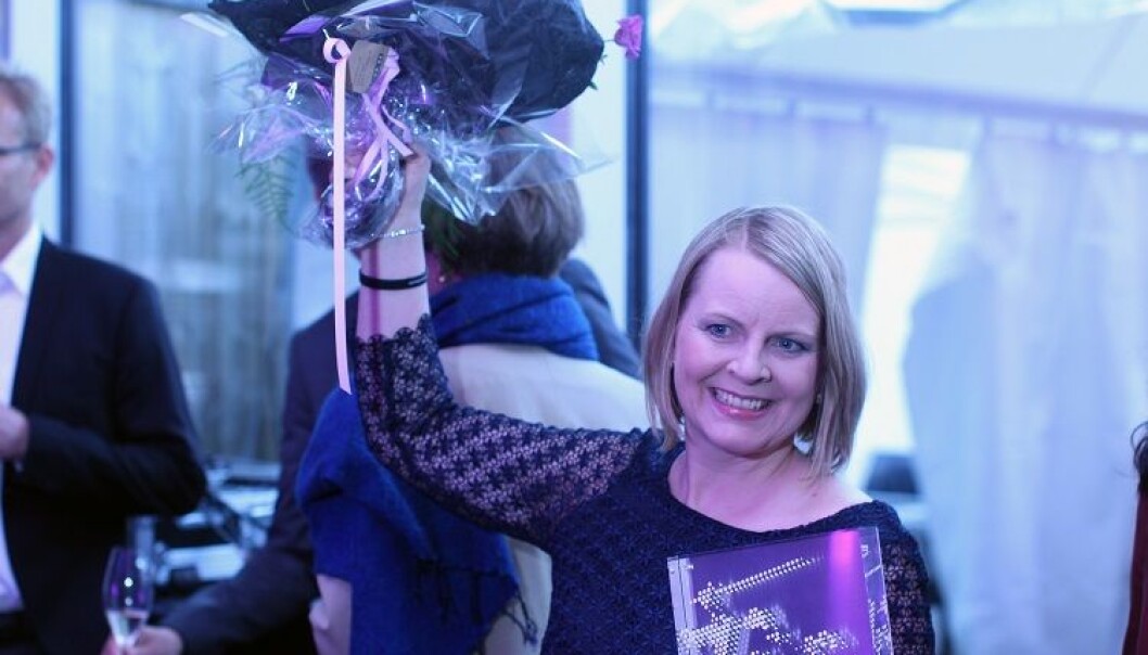 Det ble både hopping og hurrarop fra advokatfirmaet Mageli da det ble klart at de vant årets talentpris. Foto: Thea N. Dahl Det ble både hopping og hurrarop fra advokatfirmaet Mageli da det ble klart at de vant årets talentpris. Foto: Thea N. Dahl
