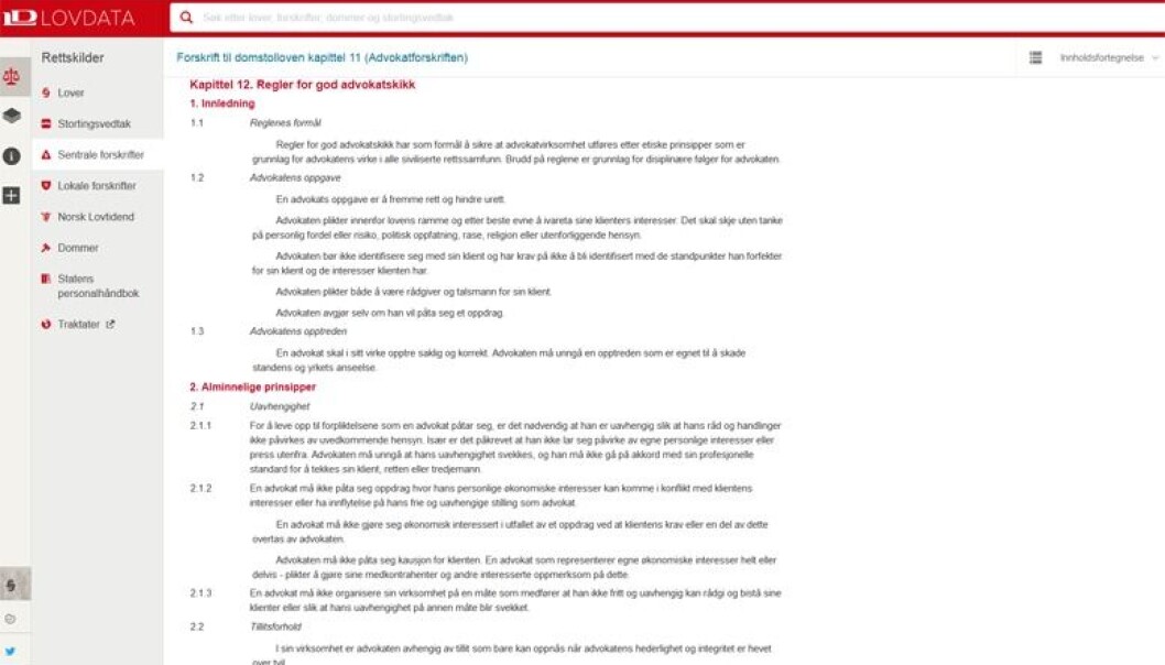 Utdrag fra Regler for god advokatskikk. Utdrag fra Regler for god advokatskikk.