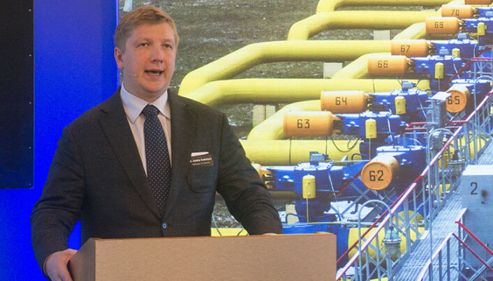 TOPPSJEFEN: Andriy Kobolyev i ukrainske Naftogaz under sitt foredrag hos Wikborg Rein. TOPPSJEFEN: Andriy Kobolyev i ukrainske Naftogaz under sitt foredrag hos Wikborg Rein.