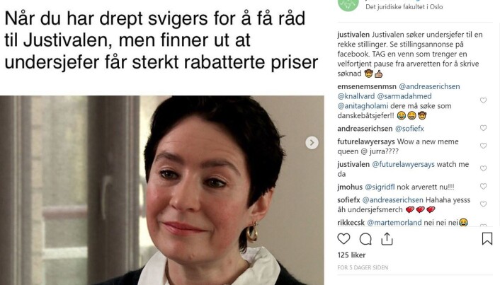 <html><head></head><body> Faksimile: Justivalens Instagram-profil. Foto: Skjermdump / TV2</body></html> <html><head></head><body> Faksimile: Justivalens Instagram-profil. Foto: Skjermdump / TV2</body></html>