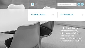 Nettsidene til Thommessen. Foto: Skjermdump Nettsidene til Thommessen. Foto: Skjermdump