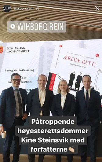 Faksimile fra Wikborg Reins Instagram-konto. Faksimile fra Wikborg Reins Instagram-konto.