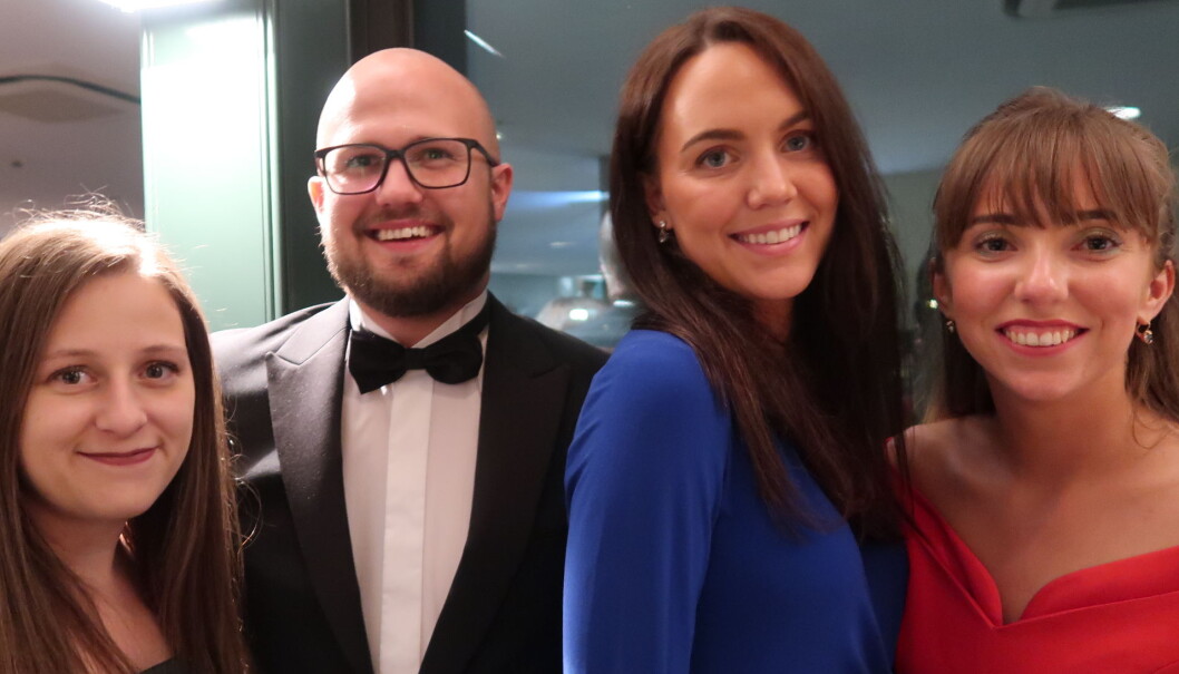 Advokat Anton Forssten og advokatfullmektig Belinda Forssten flankert av to skotske advokater på EYBA-konferanse i Roma. Advokat Anton Forssten og advokatfullmektig Belinda Forssten flankert av to skotske advokater på EYBA-konferanse i Roma.