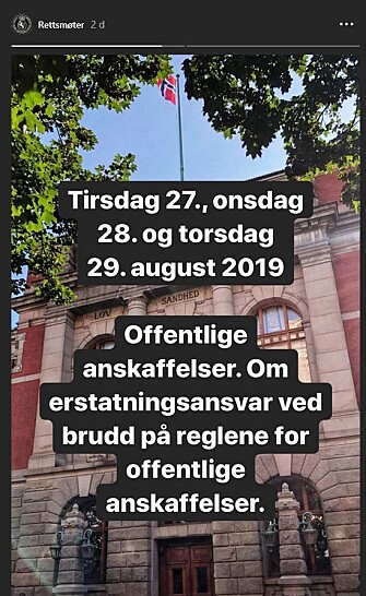 Under knappen Rettsmøter legges det ut informasjon om pågående saker. Under knappen Rettsmøter legges det ut informasjon om pågående saker.