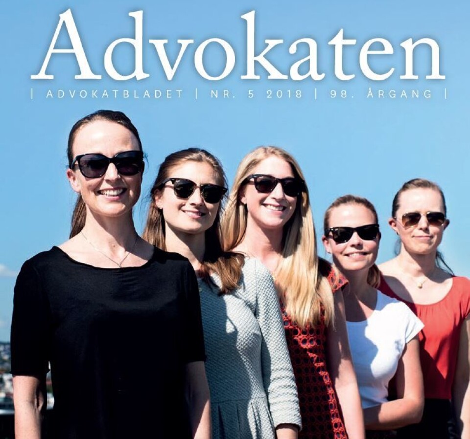Advokatbladets mai-utgave 2018.
