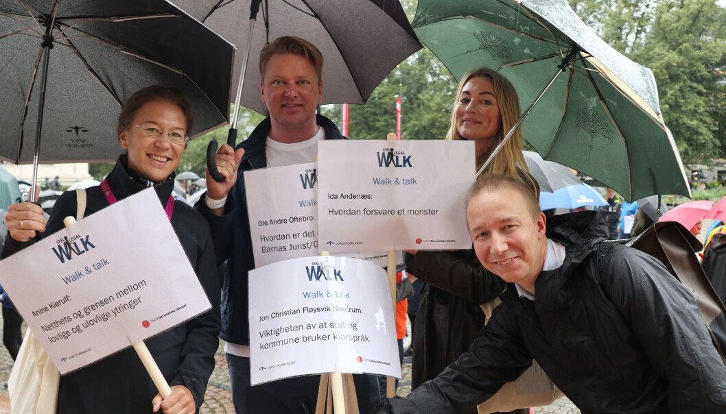 Anine Kierulf, Ole André Oftebro, Ida Andenæs og Jon Christian Fløysvik Nordrum ledet an i marsjen fra Universitetsplassen i Oslo. Anine Kierulf, Ole André Oftebro, Ida Andenæs og Jon Christian Fløysvik Nordrum ledet an i marsjen fra Universitetsplassen i Oslo.