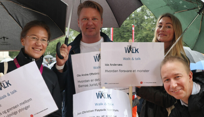 Anine Kierulf, Ole André Oftebro, Ida Andenæs og Jon Christian Fløysvik Nordrum ledet an i marsjen fra Universitetsplassen i Oslo.