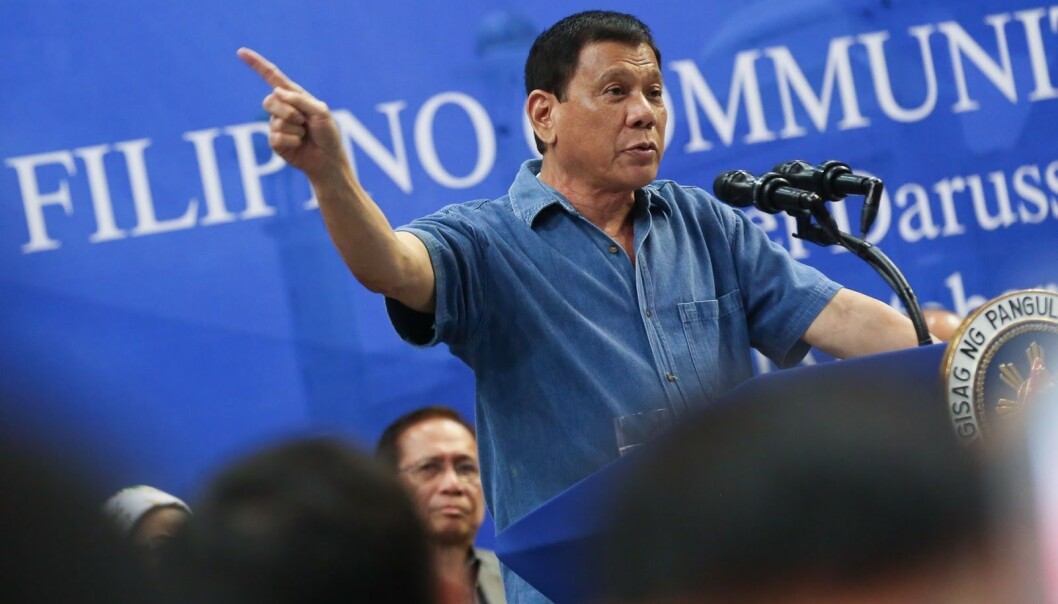 Den filippinske presidenten Rodrigo Duterte. Foto: Wikimedia Commons/KING RODRIGUEZ/Presidential Photo Den filippinske presidenten Rodrigo Duterte. Foto: Wikimedia Commons/KING RODRIGUEZ/Presidential Photo
