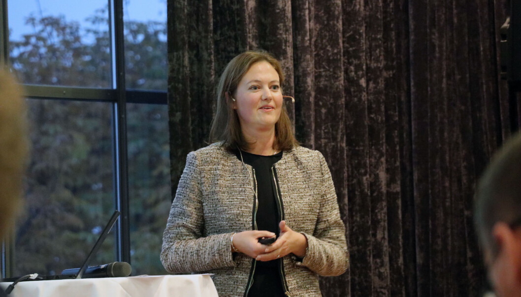 Marit Berger Røsland fra Equnor delte sine erfaringer fra sitt ståsted som klient under Den store firmadagen. Marit Berger Røsland fra Equnor delte sine erfaringer fra sitt ståsted som klient under Den store firmadagen.