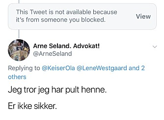 Faksimile fra Twitter Faksimile fra Twitter