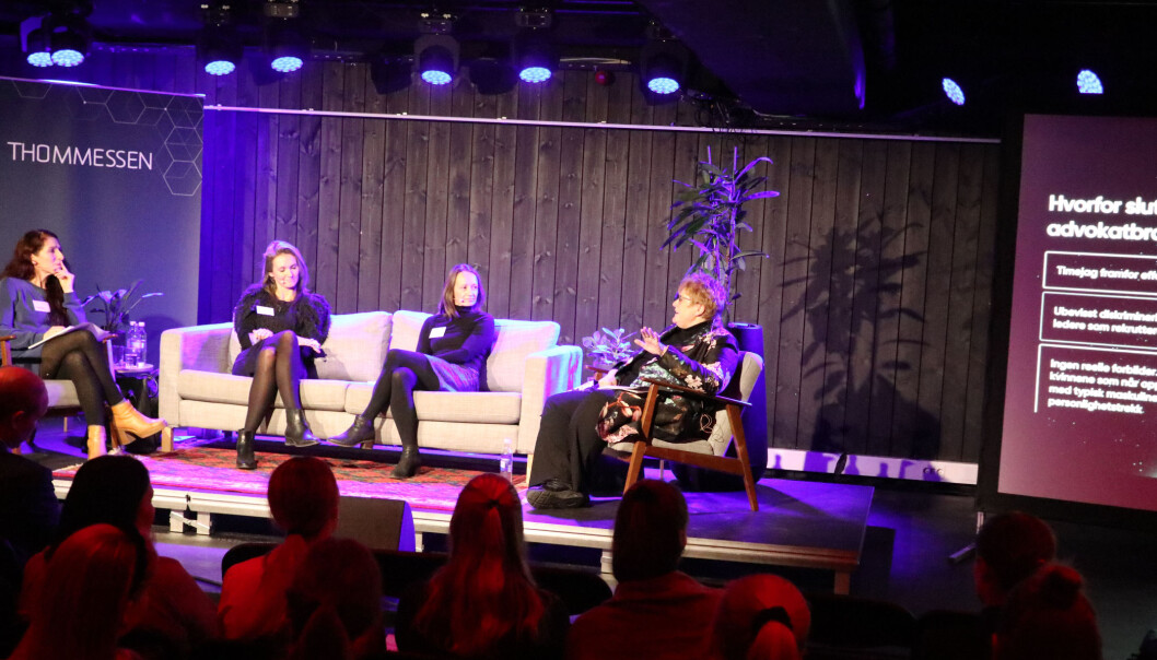 Lise Klaveness, Maria Ervik Løvold, Marianne Brynjulfsen Overaa og Trine Skei Grande satt i panelet. Lise Klaveness, Maria Ervik Løvold, Marianne Brynjulfsen Overaa og Trine Skei Grande satt i panelet.