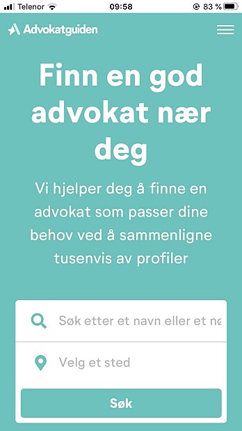 Forbrukerne kan filtrere søkene sine for å finne fram til advokaten de trenger. Forbrukerne kan filtrere søkene sine for å finne fram til advokaten de trenger.