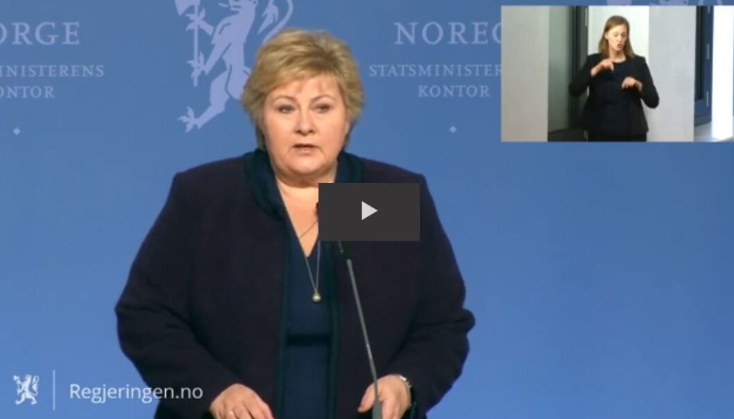 Erna Solberg varsler økonomiske akutt-tiltak. Erna Solberg varsler økonomiske akutt-tiltak.