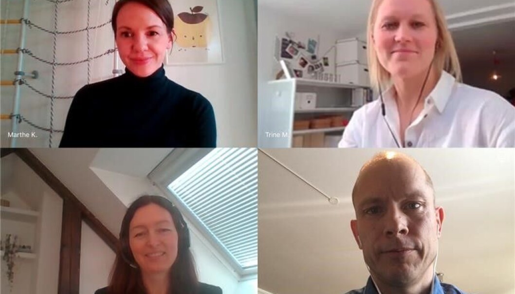 Her er noen av bidragsyterne til Thommessens nye Q&A-tjeneste, øverst f. v. markeds- og kommunikasjonsansvarlig Marthe Kaasa Færø, digitaliseringssjef Trine Melsether, leder for marked og klientutvikling Mirella Gullaksen (nede til v.) og managing partner Sverre Tyrhaug. Her er noen av bidragsyterne til Thommessens nye Q&A-tjeneste, øverst f. v. markeds- og kommunikasjonsansvarlig Marthe Kaasa Færø, digitaliseringssjef Trine Melsether, leder for marked og klientutvikling Mirella Gullaksen (nede til v.) og managing partner Sverre Tyrhaug.