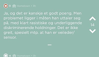 Advokat Olav Lægreid får sterk kritikk på Jodel og Facebook etter en debatt om mangfold. Advokat Olav Lægreid får sterk kritikk på Jodel og Facebook etter en debatt om mangfold.