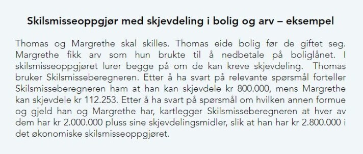 Skjermdump/dinskilsmisse.no Skjermdump/dinskilsmisse.no