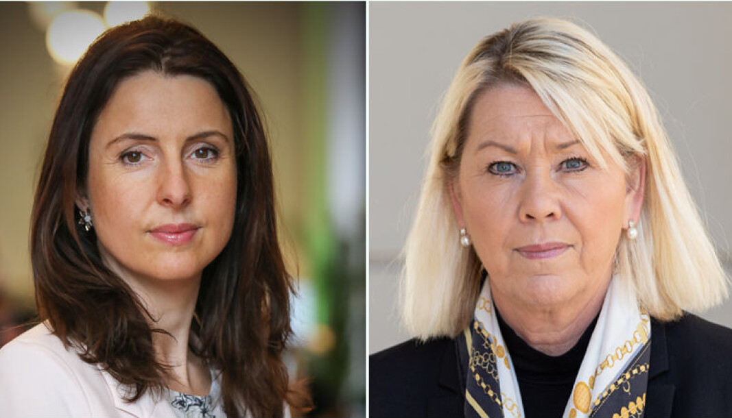 Jenny Klinge (Sp) mener en oversikt over bruken av strafferabatt ville tegnet et nyttig bilde av politiets saksbehandlingstid i ulike saker. Monica Mæland (H) er ikke enig. Jenny Klinge (Sp) mener en oversikt over bruken av strafferabatt ville tegnet et nyttig bilde av politiets saksbehandlingstid i ulike saker. Monica Mæland (H) er ikke enig.
