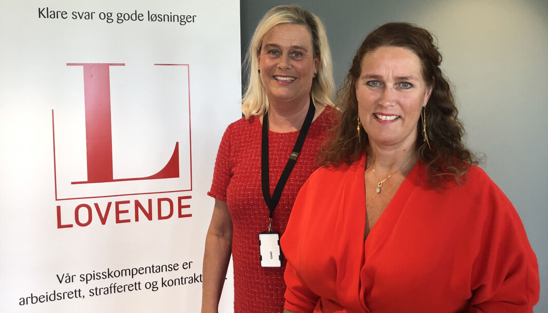 – Vi får mye skryt for navnet, forteller Heidi Lill Mollestad Oppegaard og Annicken Iversen i det nystartede advokatfellesskapet Lovende. – Vi får mye skryt for navnet, forteller Heidi Lill Mollestad Oppegaard og Annicken Iversen i det nystartede advokatfellesskapet Lovende.