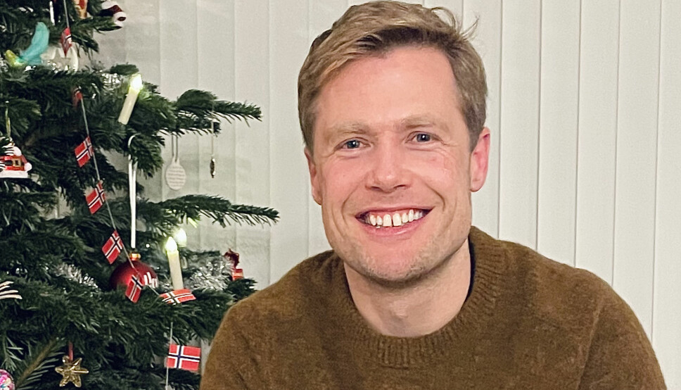 Rune Opdahl feirer jul med familien i Mjøndalen.