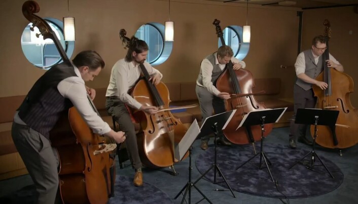 Oslo fat string quartet kunne by på The Beatles-klassikeren Come together før fagstart. Oslo fat string quartet kunne by på The Beatles-klassikeren Come together før fagstart.