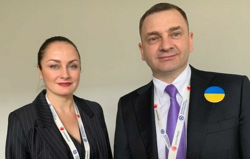 Anna Ogrenchuk og Valentin Gvozdiy representerte Ukraina Bar Association på IBAs møte i Vilnius.