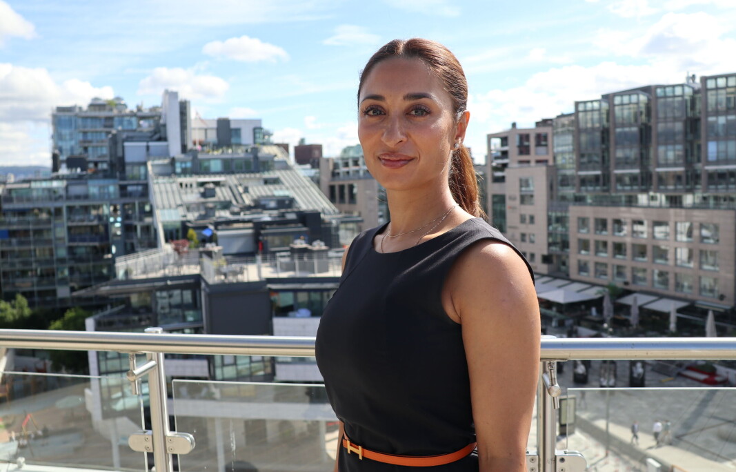 Uzma Bhatti på Grettes takterrasse på Tjuvholmen i Oslo. Uzma Bhatti på Grettes takterrasse på Tjuvholmen i Oslo.