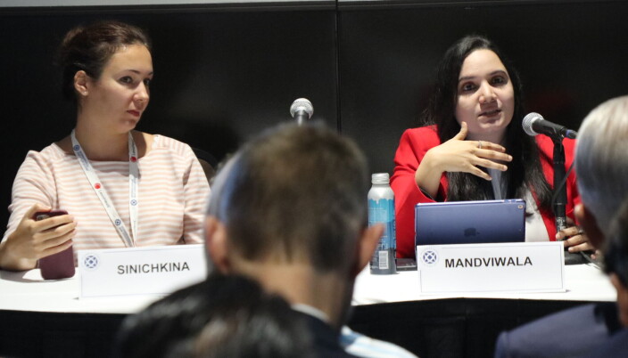 F.v.: Lana Sinichkina fra Kyiv i Ukraina og Tahera Mandiviwala fra Mumbai i India. F.v.: Lana Sinichkina fra Kyiv i Ukraina og Tahera Mandiviwala fra Mumbai i India.