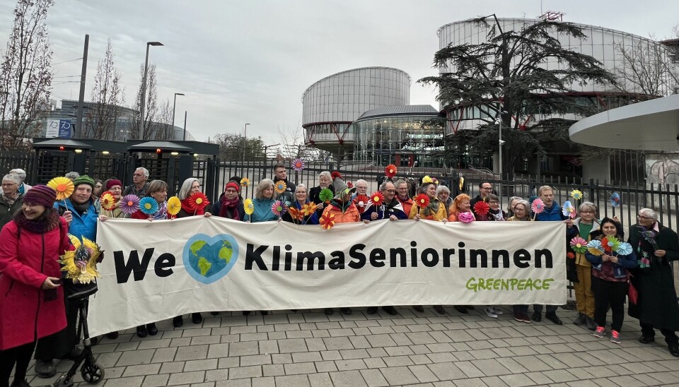 Fra Sveits til Frankrike: En rekke medlemmer av KlimaSeniorinnen demonstrerte utenfor EMD.